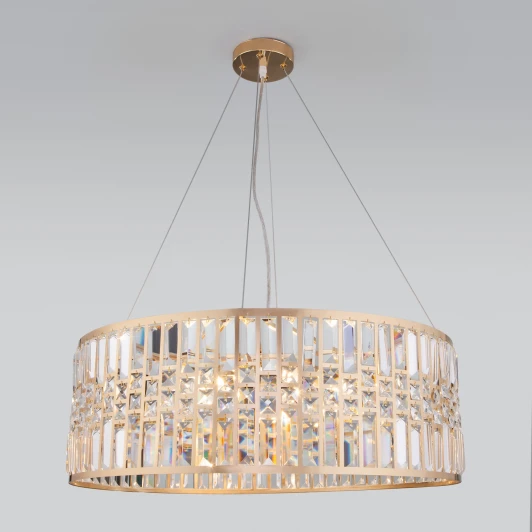 10116/8 золото Подвесная люстра Eurosvet Lory 10116/8 золото/прозрачный хрусталь Strotskis