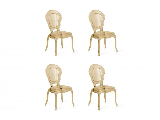 966340 Комплект барных стульев Gentry 4 шт. ОГОГО Обстановочка! 966340 (Пластик/Желтый)