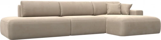 121424 Диван угловой Лига-036 НПБ Модерн Лонг правый угол (Бежевый/Велюр) Лига Диванов арт.121424