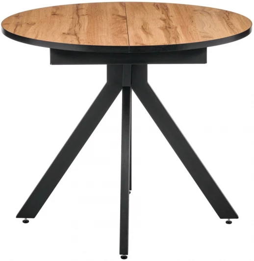 RF 0454 Стол Bradex Home Rudolf круглый раскладной 90-120x90x75см, Дуб Вотан, черный (RF 0454)