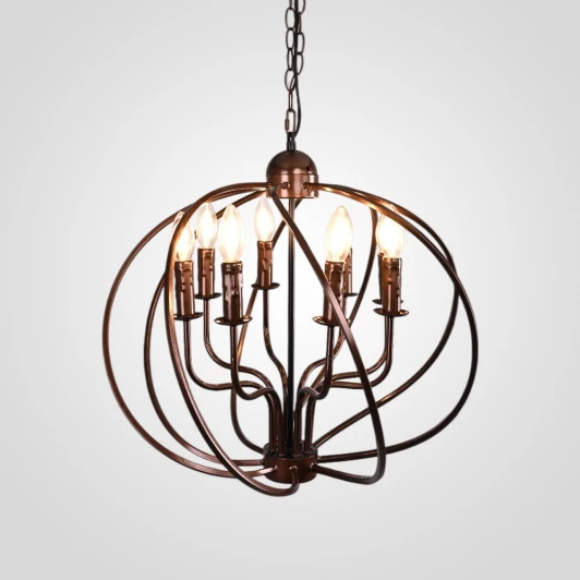Cagie01 Подвесная люстра Cagie Dark Chocolate L8 By ImperiumLoft Cagie01 (220V, на цепи, свеча, шар)