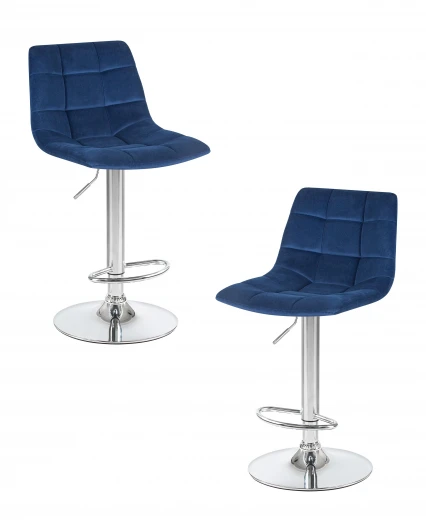 LM-5017-N_CH-M_V-MJ9-117 Набор 2 шт стул барный DOBRIN TAILOR (синий велюр (MJ9-117))