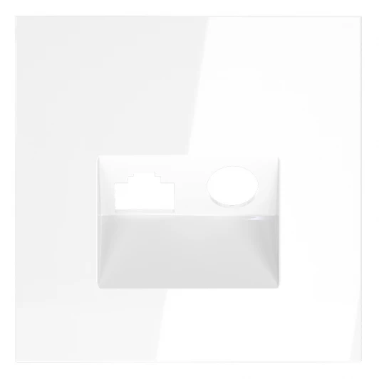 VLS002701 Накладка для розетки TV+RJ45 Voltum S70 VLS002701 (белый глянцевый)