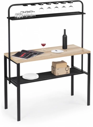 607977 Барный стол Woodville Нари 120х50х171 делано / черный матовый арт.607977