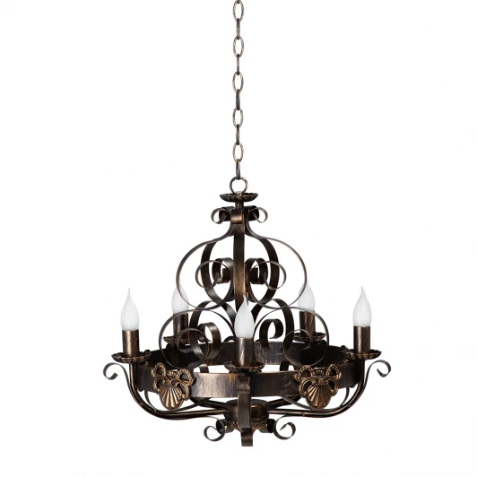 V1166/5 Подвесная люстра Vitaluce V1166/5 (220V, ковка, на цепи, свеча, круглые)