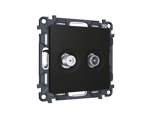 MA813310 Комплект механизма ТВ-розетки+SAT встраиваемый (черный матовый) Ambrella Volt QUANT MA813310