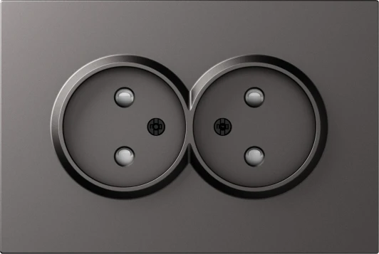 DS22645 Накладка для розетки 2-й без заземления, со шторками 16A 250 В~, матовый титан Donel S08 DS22645