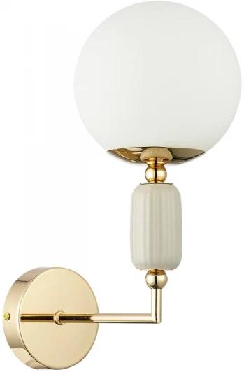 6580/1W Бра Lumion Vivien 6580/1W французское золото, серый/белый металл, керамика/стекло E14 1*40W 220V