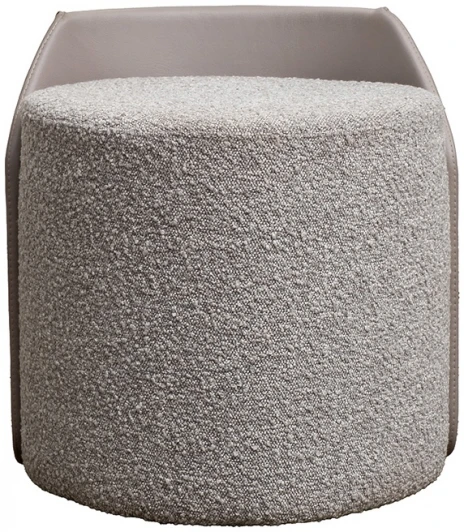 BRUNO-Orso SER+Enzo902 Пуф Bruno букле/иск.кожа серый Orso SER+Enzo902 50*50*51см Garda Decor