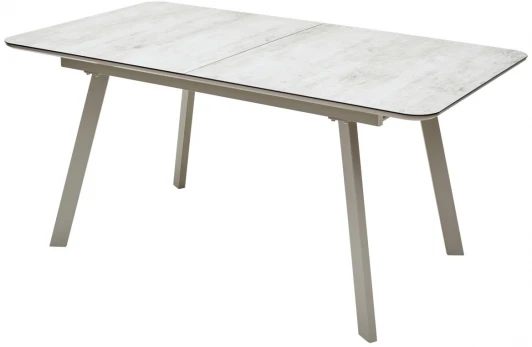 OKT2160140BEIGCAP Стеклянный стол M-City ARUBA 140 BEIGE/ CAPPUCINO глазурованное стекло