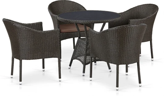 T707ANS/Y350-W53 4Pcs Brown Комплект плетеной мебели Afina T707ANS/Y350-W53 4Pcs Brown