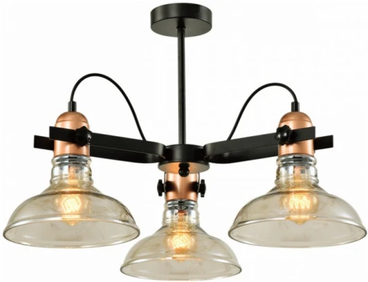 MD.20552-3-S-BK+AB Потолочная люстра на штанге Imex MD.20552-3-S-BK+AB