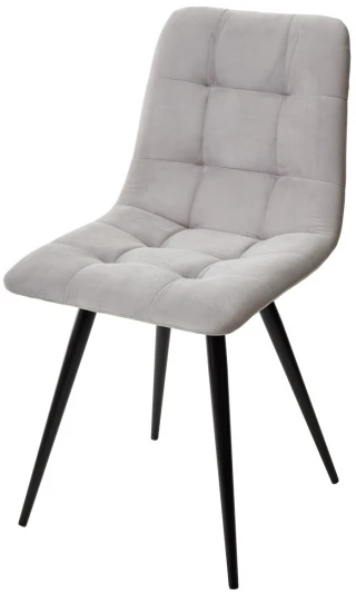 461MC04606 Стул CHILLI-Q светло-серый #H09, велюр / черный каркас, 4 шт/ 1 к