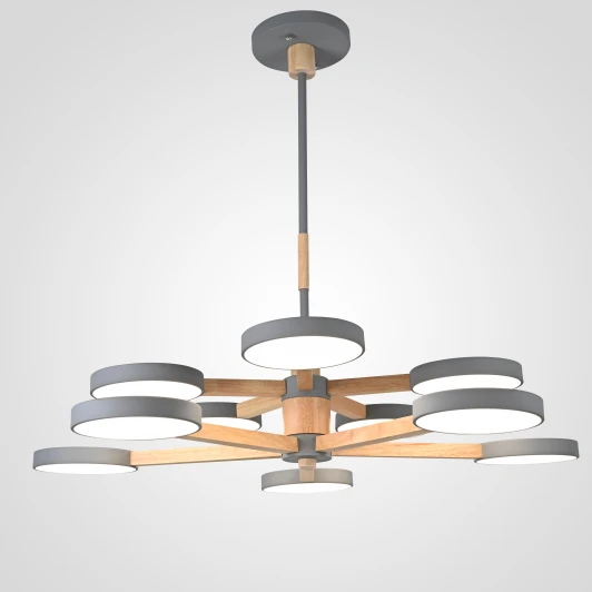 Turna-Dbl01 Потолочная люстра на штанге LED TURNA DBL L10 Gray ImperiumLoft Turna-Dbl01 (229088-26, Умный дом, WiFi, голосовое управление)