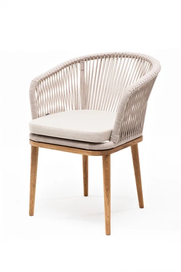 MAR-CH-T001 beige Стул плетеный из роупа, основание дуб, роуп бежевый, ткань бежевая 4SIS Марсель MAR-CH-T001 beige