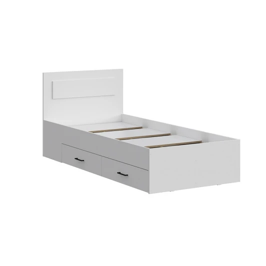 00-00184858 Кровать Арника одинарная с ящиками Бали, Белый шагрень