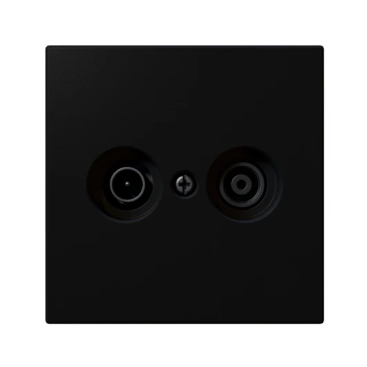 FD6204PBM ТВ-розетка оконечная + акустическая (черный матовый) Jasmart FD FD6204PBM