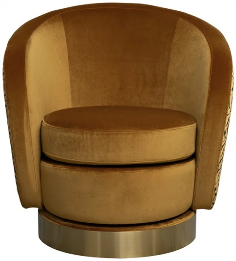 Napoli-Pad31+ Lattice ORANG Кресло Napoli вращающееся, велюр принт Pad31+Latt ORANG 76*76*76см Garda Decor