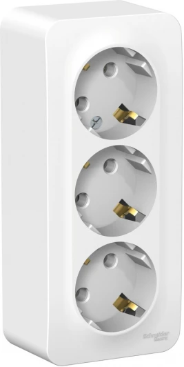 BLNRA010311 Розетка накладная тройная с заземлением (белый) Systeme Electric Blanca BLNRA010311
