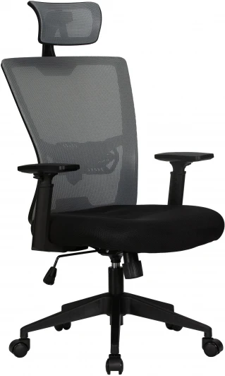 121B-LMR NIXON, цвет чёрный, серая сетка Офисное кресло для персонала NIXON (чёрный, серая сетка)