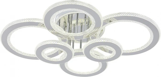 10297/6LED BL Потолочная люстра светодиодная с таймером Escada Venus 10297/6LED BL 140Вт, с ПДУ, металл/акрил, хром/прозрачный (220V, кольцо)