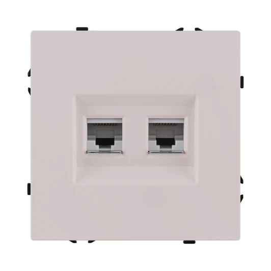 EC-018CM Розетка двойная Ethernet RJ45 кашемир матовый Kollinger Eclipse EC-018CM