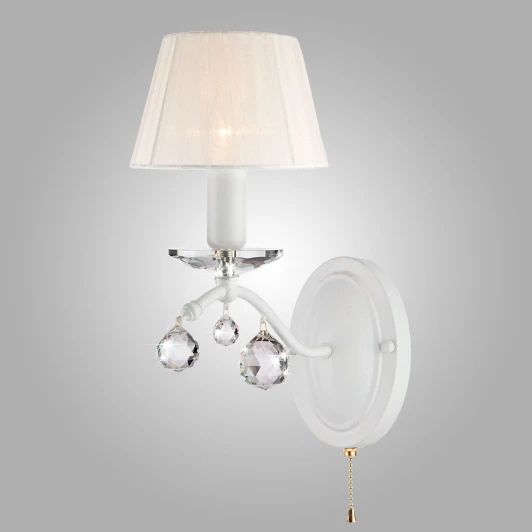 10058/1 белый с золотом/прозрачный хрусталь Strotskis Бра Eurosvet Эстель 10058/1 белый с золотом/прозрачный хрусталь Strotskis
