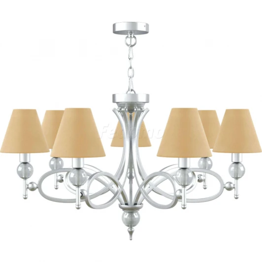 M2-07-CR-LMP-O-23 Люстра подвесная Lamp4you, 7 плафонов, хром с прозрачным и бежевым