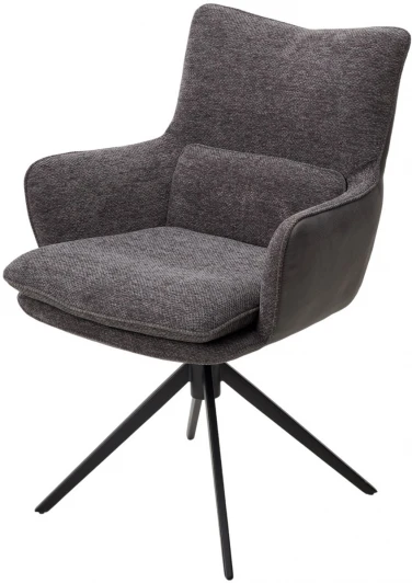 621M05779 Стул MAYA 360 град. поворот Серый GINO-457 / SEA-458 / черный каркас, ®DISAUR (арт.621M05779)