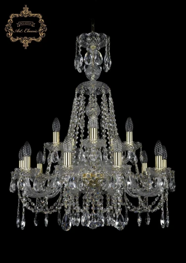 11.12.10+5.240.XL-69.Gd.Sp Подвесная люстра Art Classic 11.12 11.12.10+5.240.XL-69.Gd.Sp (220V, хрусталь, на цепи, подсвечник, свеча)