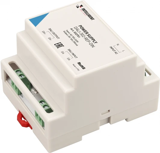 032751 INTELLIGENT Блок питания шины DALI-302-REP-DIN (230V, 250mA) (IARL, IP20 Пластик, 3 года) 032751 Arlight