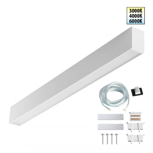 359602 Светильник линейный линейный светодиод. с переключ. цв. температуры Novotech Fatto 359602 белый IP20 LED 20W 220V 3000К\4000К\6000К