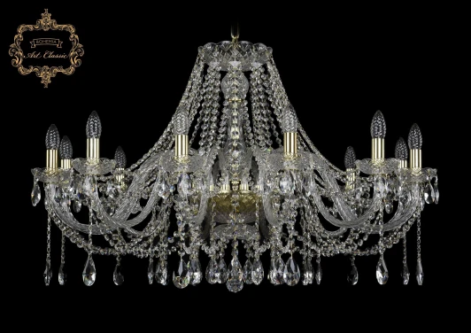 11.12.12.360.Gd.Sp Подвесная люстра Art Classic 11.12 11.12.12.360.Gd.Sp (220V, хрусталь, на цепи, подсвечник, свеча)