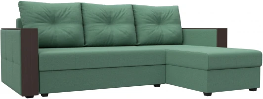125972 Диван угловой Валенсия Лайт правый угол (Зеленый/Рогожка) Лига Диванов арт.125972