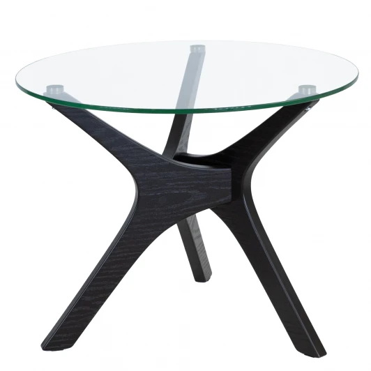 009471 Стол журнальный Рилле 446 черный/стекло прозрачное Mebelik 009471
