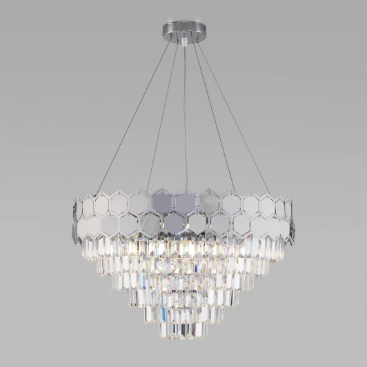 10113/8 хром/прозрачный хрусталь Strotskis Подвесная люстра Eurosvet Ariana 10113/8 хром/прозрачный хрусталь Strotskis