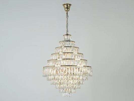 10125+15/C gold Подвесная люстра хрустальная Newport 10120 10125+15/C gold (220V, на цепи)