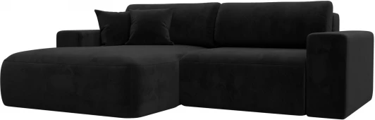 121380L Диван угловой Лига-036 НПБ Классик левый угол (Черный/Велюр) Лига Диванов арт.121380L
