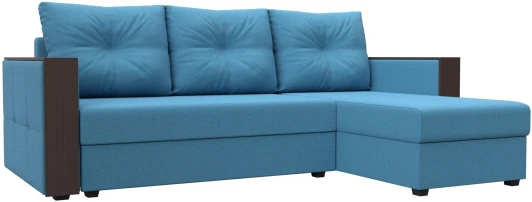 125974 Диван угловой Валенсия Лайт правый угол (Голубой/Рогожка) Лига Диванов арт.125974