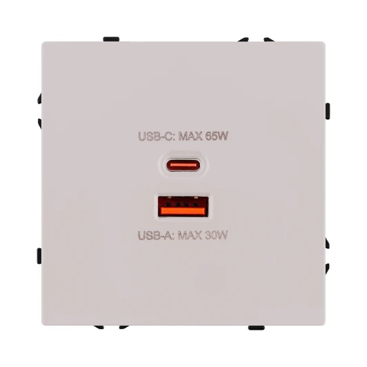 EC-024CM Розетка USB A+C 65W кашемир матовый Kollinger Eclipse EC-024CM