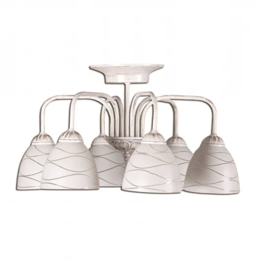 S9120-6 Люстра потолочная Day&Night, 6 плафонов, белый с золотом