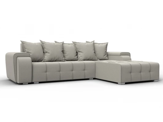 137340 Диван угловой Лига-121 правый угол (ДСП,Брус,Рогожка/Бежевый) Лига Диванов 137340