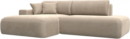 121407L Диван угловой Лига-036 НПБ Модерн левый угол (Бежевый/Велюр) Лига Диванов арт.121407L