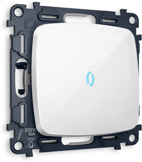 MO102040 Выключатель одноклавишный проходной с подсветкой (белый глянец) Ambrella Volt QUANT MO102040