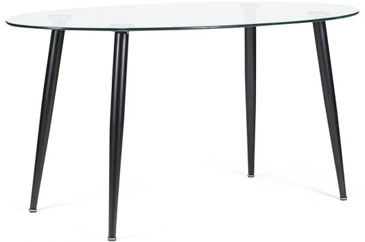 12476 Стол KASSEL (mod. DT333) металл, закаленное стекло (10 мм), 150х90х75см, черный Tetchair 12476