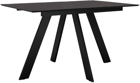 00-00076075 Стол DikLine DKD120, керамика 120(160)х80, мрамор бронза матовый, опоры черные (2 уп.) арт.00-00076075