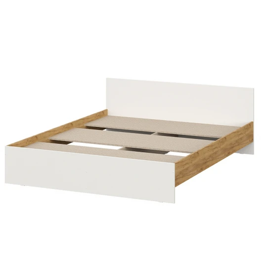 00-00166399 Кровать Арника с проложками 160х200 Денвер, Дуб золотой, Белый шагрень