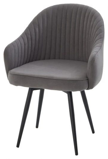 635M06197 Стул ШЕЛЛ 360 град. поворот. цвет B28 Темно-серый, велюр / черный каркас M-City 64761