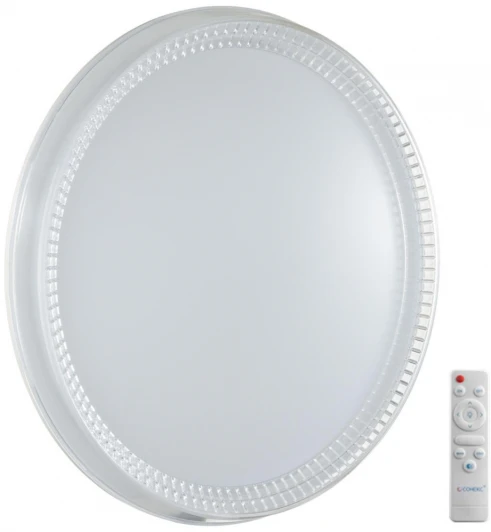 7643/EL Настенно-потолочный светильник Sonex Depax 7643/EL пластик/белый/прозрачный LED 70Вт 3000-6000К D505 IP43 пульт ДУ (220V, круглые)