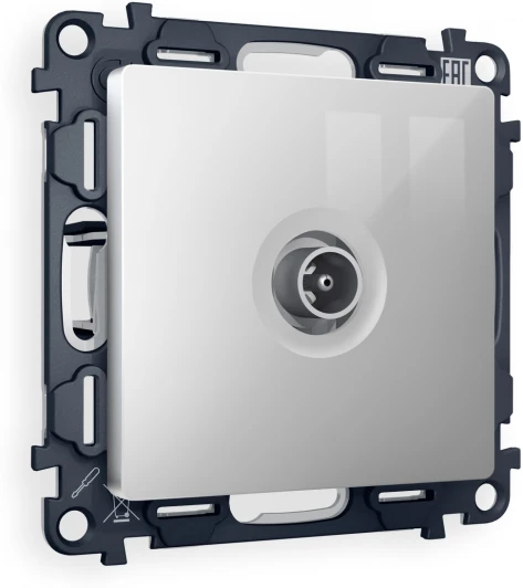 MA413030 Комплект механизма Ambrella Volt TV розетки проходной ALFA MA413030 Серебро глянец 5-1000 MHz 4dB QUANT